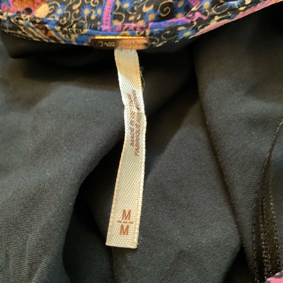 Free People Faux Wrap Dress Purple Floral M Boho Peasant Hippie Festival - Picture 8 of 10